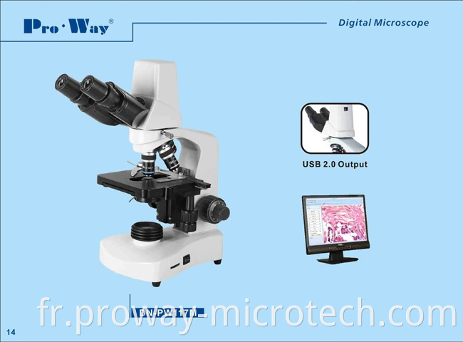 Microscope biologique numérique vidéo professionnel (DN-PW117M)